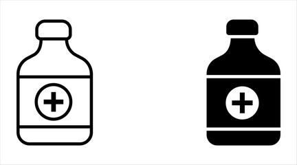 Medicine Bottle icon set. Editable Vector EPS Symbol Illustration.