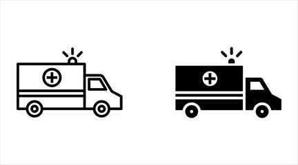 Ambulance icon set, on white background, eps 10.
