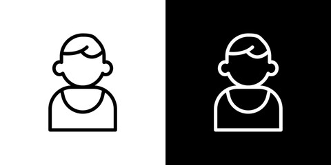 Baby boy icon stroke vector icon simple black style, illustration.