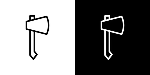 Axe icon stroke vector icon simple black style, illustration.