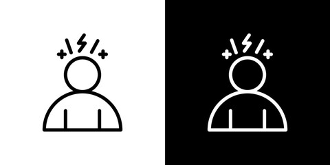 Anxiety icon stroke vector icon simple black style, illustration.