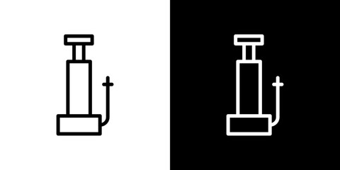 Air pump icon stroke vector icon simple black style, illustration.