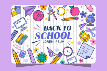 Flat background for back to school season design template