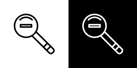 Zoom out icon stroke vector icon simple black style, illustration.