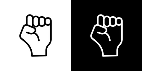 Will power icon stroke vector icon simple black style, illustration.