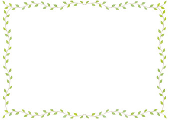 優しい緑の葉っぱのフレーム