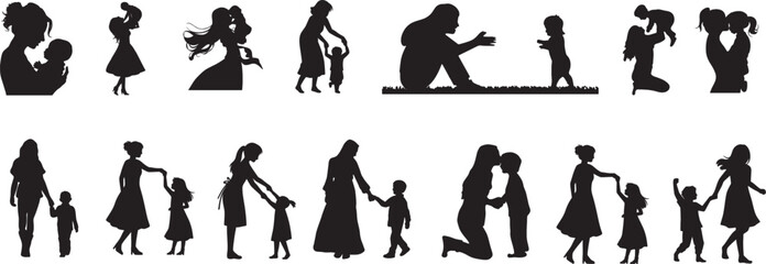 Fototapeta premium Printable vector illustration of mother and child