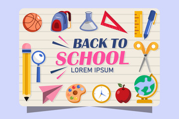 Flat background for back to school season design template