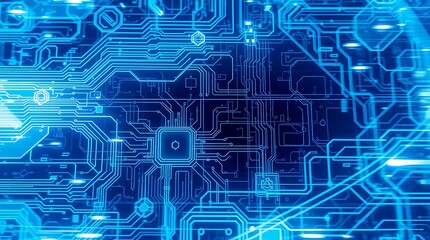 Futuristic Glowing Circuit Board, Advanced Technology and Digital Connectivity Concept