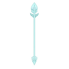 Minimalistic Arrow with Elegant Outlines in Pastel Isolated on Transparent Background