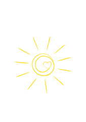 sun freehand pencil drawing