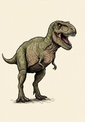 Obraz premium Realistic T-Rex dinosaur illustration