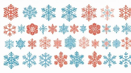 Watercolor winter snowflakes festive holiday design