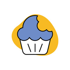Cup Cake Icon vector stock illustration