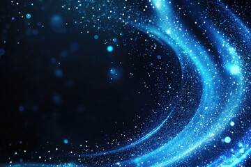 Fototapeta premium Abstract swirling blue light trails on dark background