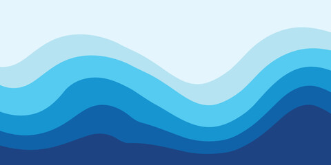 Sea waves layered vector background illustration and sea beach vector illustration.