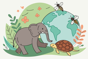 Biodiversity hotspot map overlay with endangered species