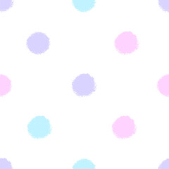 Pastel brush style dot seamless pattern. Romantic background. Polka dot pattern for fabric. Pastel wedding texture illustration.