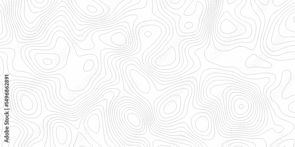 Aufkleber abstract minimal white curve grid map and topo contour map background. topographic contour lines. se