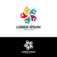 Obraz premium colorful abstract community people logo abstract design