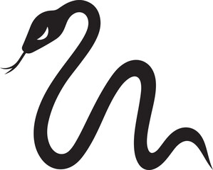 Elegant black snake silhouette vector illustration