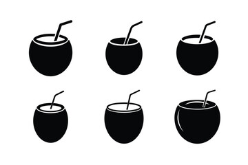 smiling coconut tropical drink vector