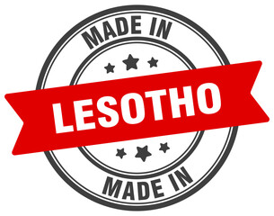 Made in Lesotho round sign. Made in Lesotho stamp.