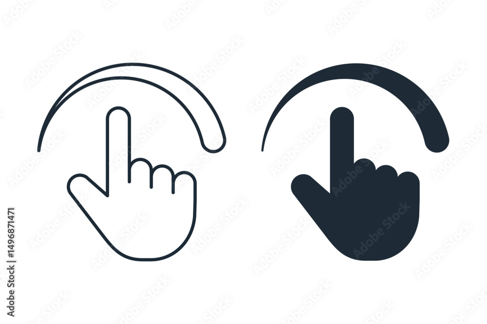 Poster hand swipe. turn the page. scroll.vector linear icon illustration isolated on white background.