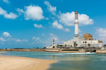 Reading power station on the Tel Aviv coastline in Israel.