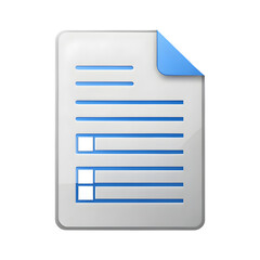 Invoice document PNG icon isolated with transparent background