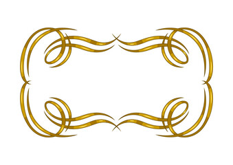 Vintage swirling frame. Retro decorative curling vignette.