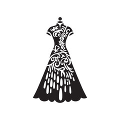 Modern Chinese Wedding Dress Vector Silhouette – Fusion of Tradition and Contemporary Elegance, Bold Red Hues, Intricate Details, and Cultural Symbolism.