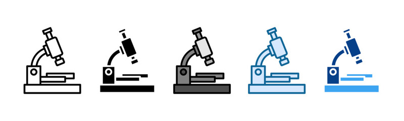 Microscope Icon Set Multiple Style Collection