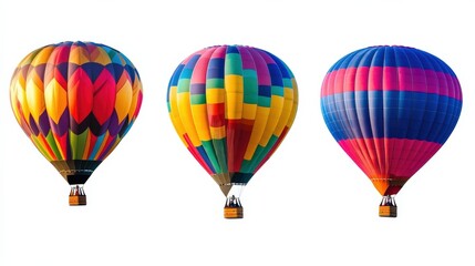 Obraz premium Colorful Hot Air Balloons Against a Clear Sky Background