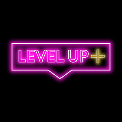 Level Up neon sign download | Level Up icon for ui | Level Up logo for apps | Level Up vector Images