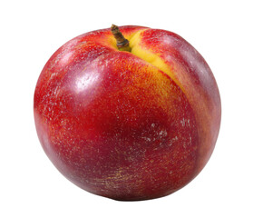 Obraz premium Red nectarine fruit fresh and juicy for healthy snacking on a transparent background, cut out