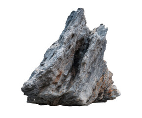 Rugged natural rock ideal for landscape design on a transparent background, cut out