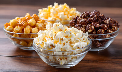 close up of a bowl of popcorn on the table. generative ai