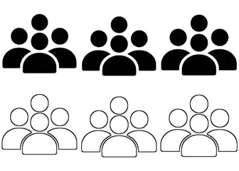 People icon set in trendy flat style. Persons symbol infographics website design, logo, app, UI isolated – for stock