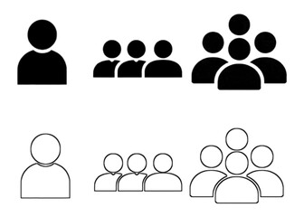 People icon set in trendy flat style. Persons symbol infographics website design, logo, app, UI isolated – for stock