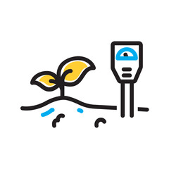 Vector multi color icon for Soil alkalization