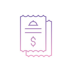 Restaurant Bill Icon vector stock illustration