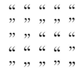 Set of quote mark. Quotes icon vector set. Quotemarks outline, speech marks, inverted commas or talking marks collection. Talk bubble speech icon. Black quotes icon. Vector illustration.