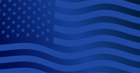 blue patriotic background with the flag of the United States of America – vector illustration