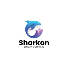 Modern Gradient Shark Logo Design