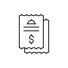 Restaurant Bill Icon vector stock illustration