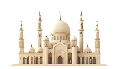 Naklejka premium Majestic mosque architecture isolated on a white background png ai generated
