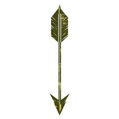 Bold Arrow with Geometric Symmetry in Olive Drab Co Isolated on Transparent Background