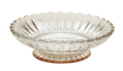 [Transparent Background PNG]Elegant Clear Glass Decorative Bowl with Stand