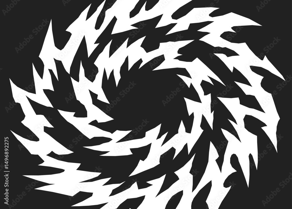 Poster simple background with gradient spiral spikes pattern